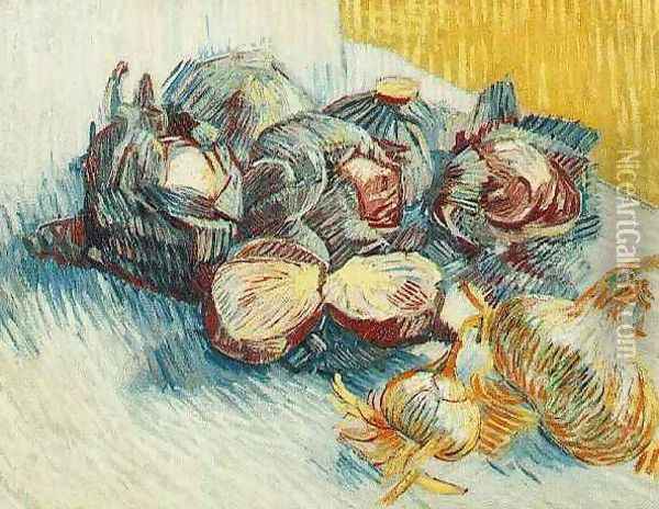 Still Life With Red Cabbages And Onions Oil Painting - Vincent Van Gogh