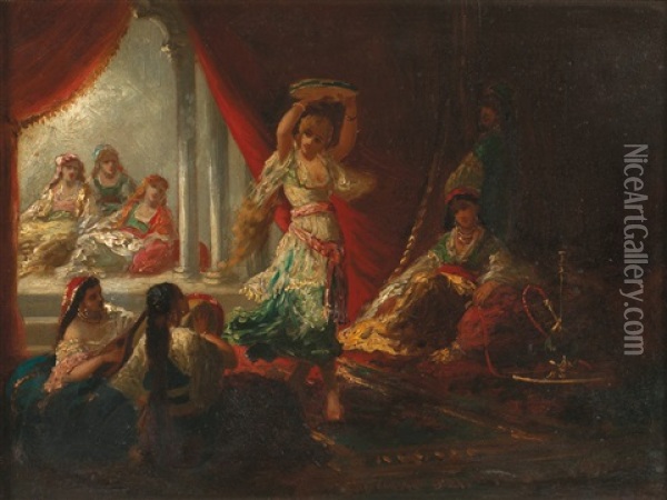 Le Harem Oil Painting - Antoine-Victor-Edmond Joinville