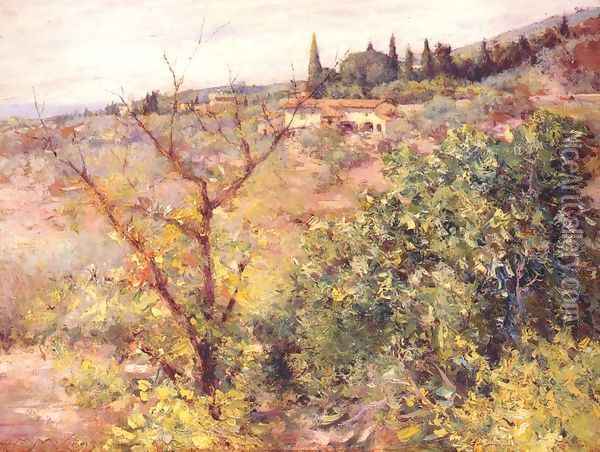 View of Fiesole Oil Painting - William Merritt Chase