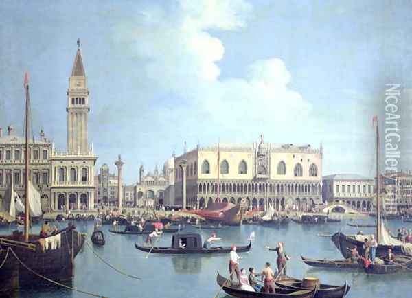 A View of the Grand Canal (oil on canvas) Oil Painting - Studio of Canaletto, Antonio
