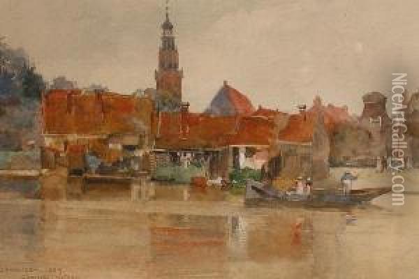 View Of Enkhuizen Oil Painting - Charles John Watson