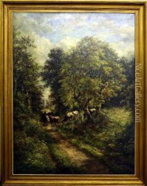 Le Retour Des Vaches Oil Painting - Marie Collart