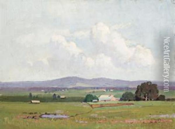 Rural Landscape, New South Wales Oil Painting - Elioth Gruner