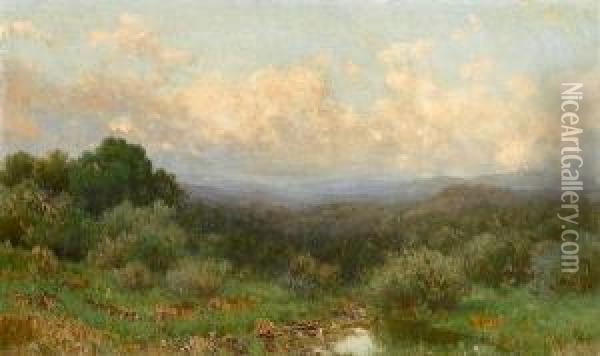 Marsh Landscape Oil Painting - Francesco Lojacono