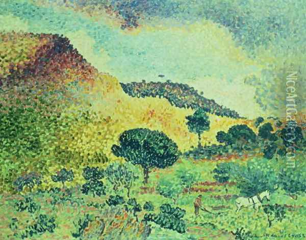 The Maures Mountains, 1906-07 Oil Painting - Henri Edmond Cross