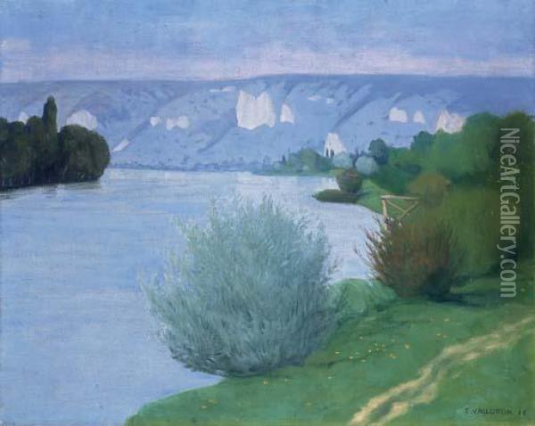 La Seine Pres Des Andelys Oil Painting - Felix Edouard Vallotton