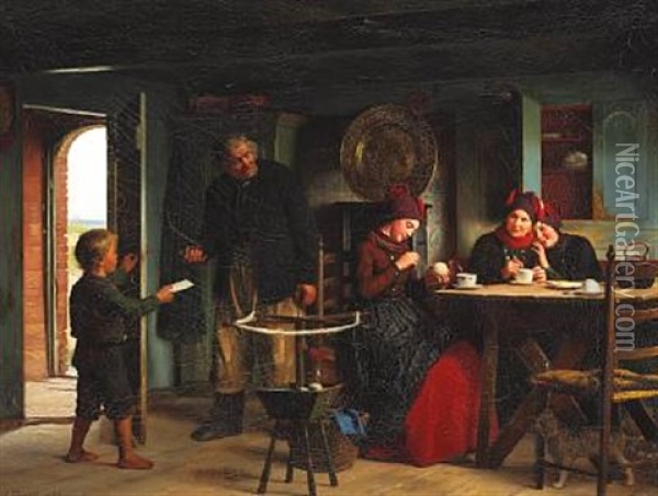 En Opdagelse Oil Painting - Johann Julius Exner