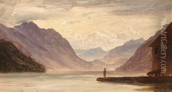 Lucerne Sjoen Ved Brunnen (utsyn Mot Uri Bukten) I Sveits Oil Painting - Thomas Fearnley