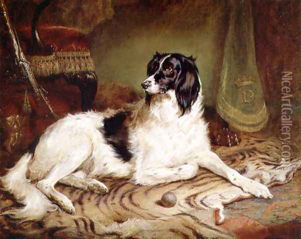 Minna, a favourite dog of James, Marquess of Dalhousie, 1857 Oil Painting - Gourlay Steell