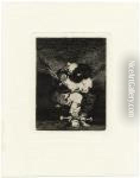 Der Uber Seine Ketten Gebeugte Gefangene Oil Painting - Francisco De Goya y Lucientes