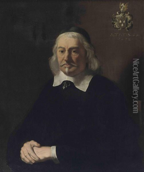 Portrait Of Abraham Velters Oil Painting - Ludolf de Jongh