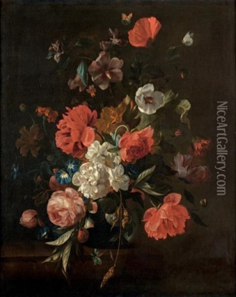 Bouquet De Fleurs Dans Un Vase Oil Painting - Justus van Huysum the Elder