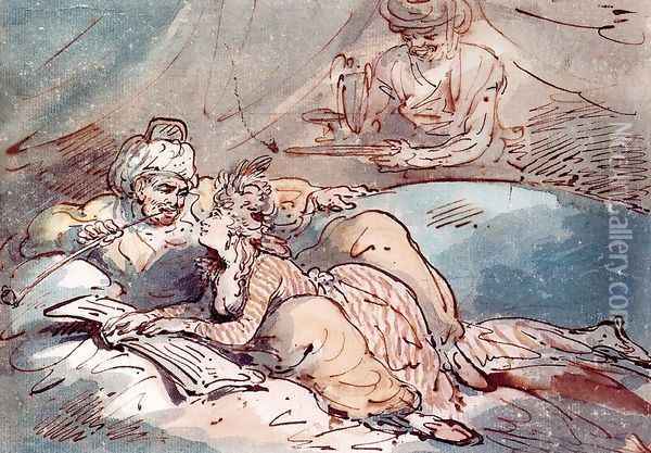 Love In The East Oil Painting - Thomas Rowlandson