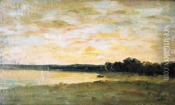 Paysage Au Lac Oil Painting - Louis-Clement Faller
