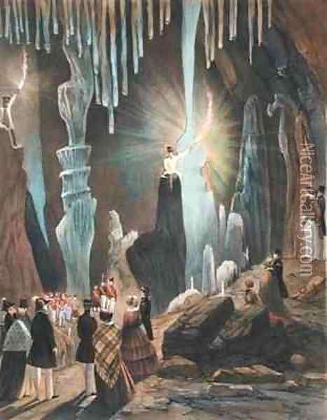 St Michaels Cave Gibraltar Oil Painting - Thomas Colman Dibdin