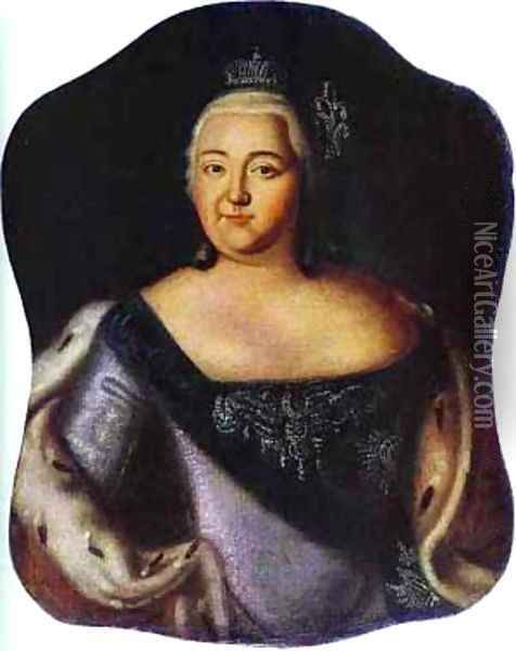 Portrait Of Empress Elizaveta Petrovna 1750s Oil Painting - Aleksei Antropov