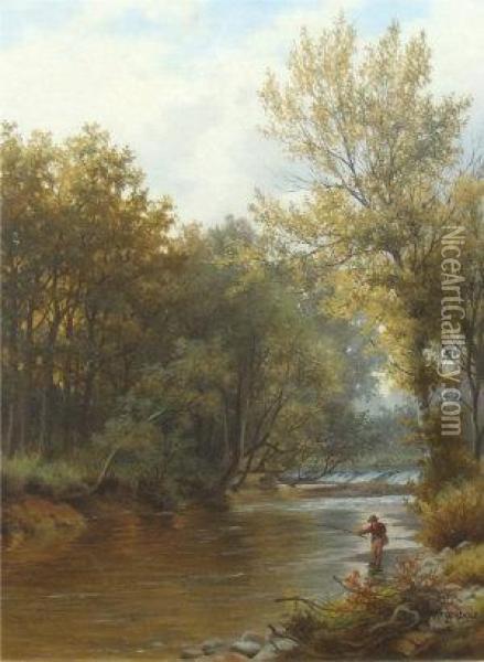 On The Derwent Oil Painting - Henry Cheadle