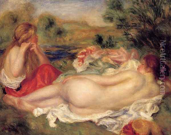 Two Bathers 2 Oil Painting - Pierre Auguste Renoir