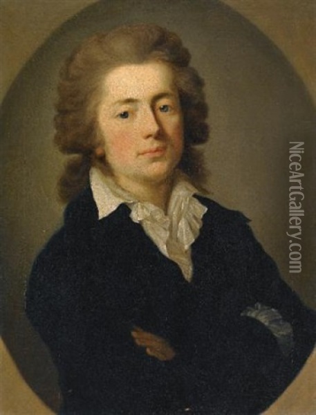 Portrait Of Jan Potocki Oil Painting - Anton Graff