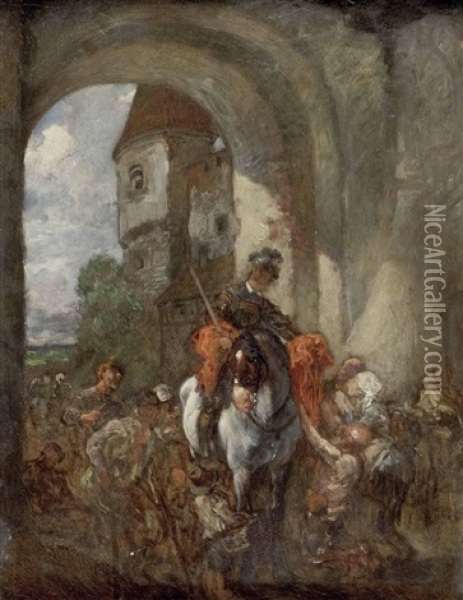Heiliger Martin Am Stadttor Oil Painting - Wilhelm Von Diez