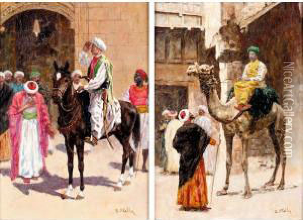 A Question For The Sultan; The Sultan's Reply Oil Painting - Aloysius C. O'Kelly