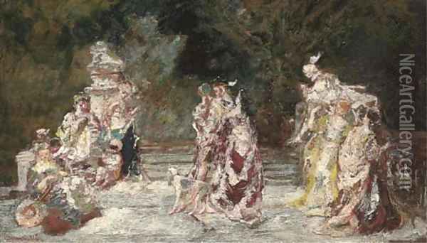 Fate dans un Parc Oil Painting - Adolphe Joseph Thomas Monticelli