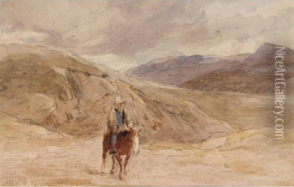 A Traveller On Horseback Oil Painting - David I Cox