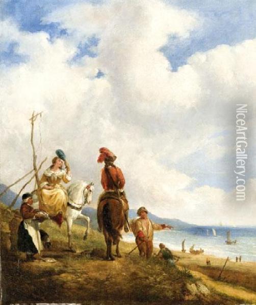 Tengerparti Talalka Oil Painting - Pieter Wouwermans or Wouwerman