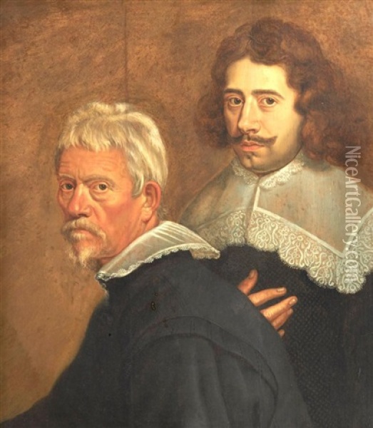 Portrait De Deux Hommes Oil Painting - Hendrick Berckman