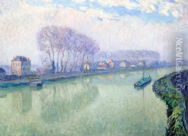 The Marne at Ponponne Oil Painting - Henri Lebasque