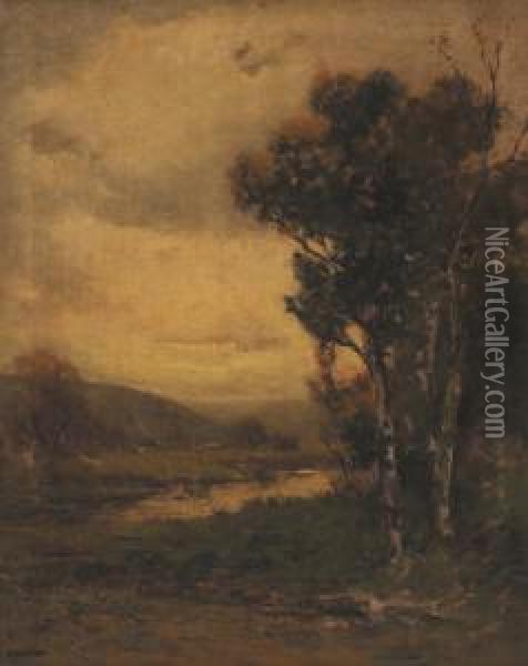 Landscape With Stream Oil Painting - Edward Loyal Field