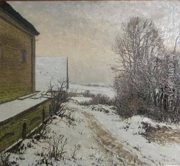 A Winter Landscape Oil Painting - Thorvald Larsen