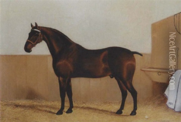 Pferd Im Stall Oil Painting - Frederick Albert Clark