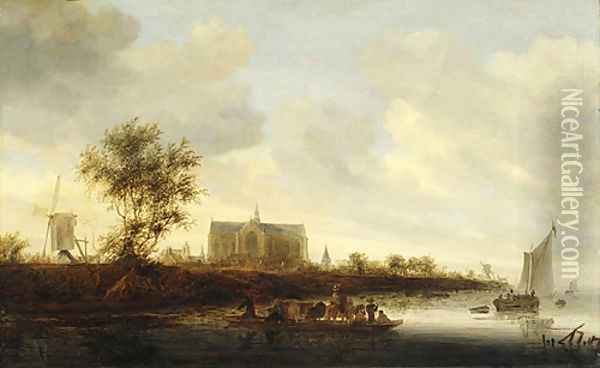 View of the Town of Alkmaar Oil Painting - Salomon van Ruysdael