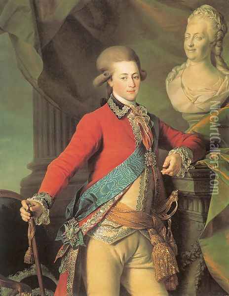 Portrait of Alexander Lanskoy, Aide-de-camp to the Empress 1782 Oil Painting - Dmitry Levitsky