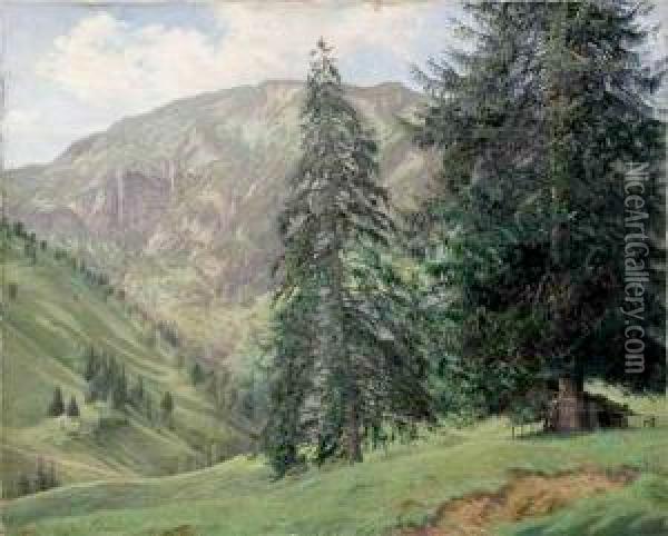 Karkonosze Oil Painting - Julius Widnmann