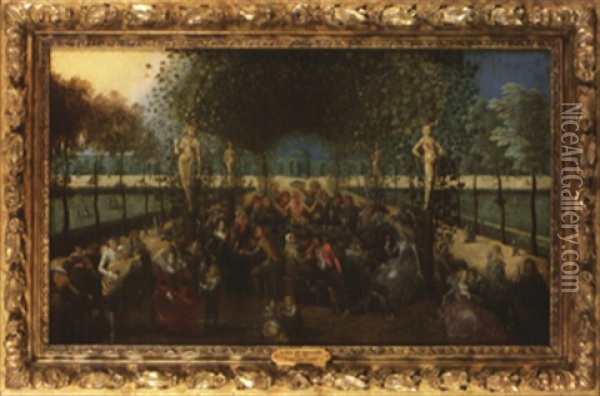 Le Festin Dans Un Parc Ou Le Jardin D'amour Oil Painting - Louis de Caullery