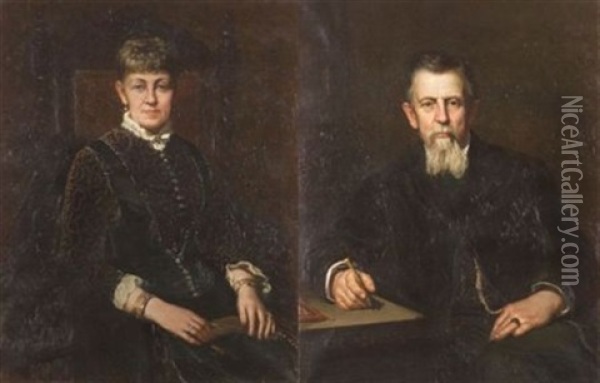 Jeremiah Watson (+ Mrs. Jeremiah Watson; Pair) Oil Painting - John Joseph Enneking