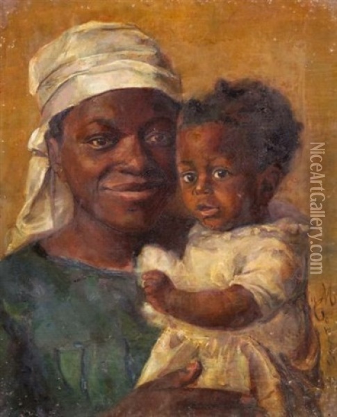 Mother And Child Oil Painting - Maude Alice Cowles