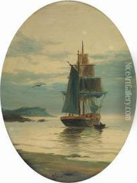 Sailing Boat Oil Painting - Miltiadis Thon