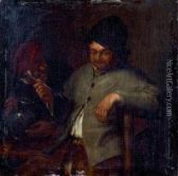 Le Fumeur Oil Painting - Cornelis Dusart