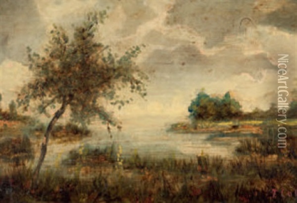 Uferlandschaft Mit Schilf Oil Painting - Thomas Cole