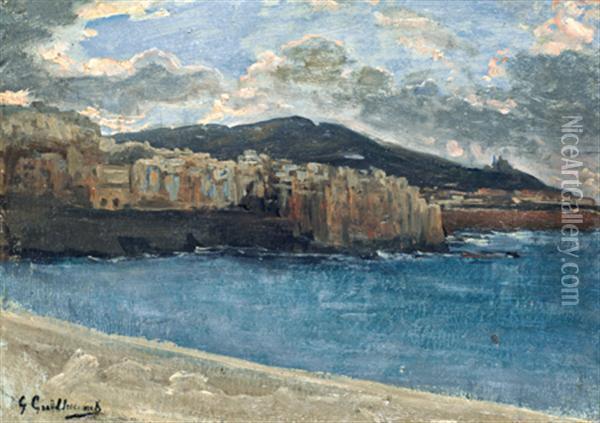 Le Quartier De Bab-el-oued Et La Bouzareah, Vus De La Mer Oil Painting - Gustave Achille Guillaumet