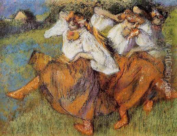 Russian Dancers Oil Painting - Edgar Degas