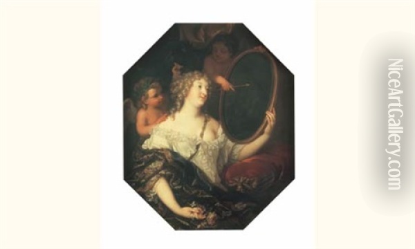 Portrait De La Marquise De Montespan Oil Painting - Pierre Mignard the Elder