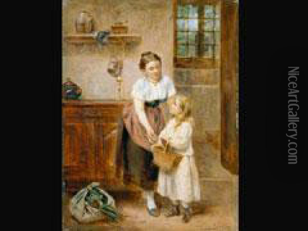 Mutter Und Kind Oil Painting - Leon Caille