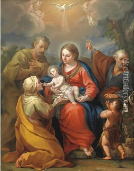 Sacra Famiglia E Santi Oil Painting - Andrea Casali