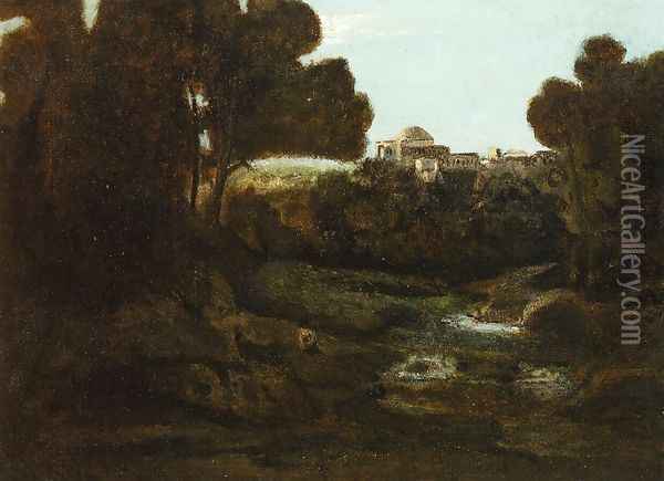 Souvenir of Arricia Oil Painting - Jean-Baptiste-Camille Corot