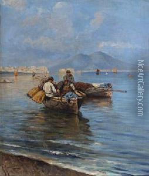 Pescatori Oil Painting - Giuseppe Giardiello