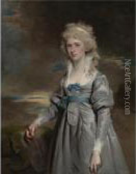 Portrait Of Charlotte Walsingham, Lady Fitzgerald Oil Painting - John Hoppner